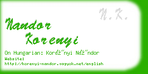 nandor korenyi business card